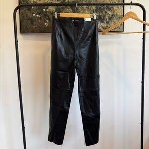 Zara High-Rise Black faux Leather Leggings